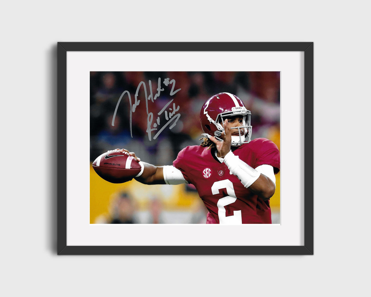 Alabama Autograph Print - Jalen Hurts Roll Tide - Crimson Commander