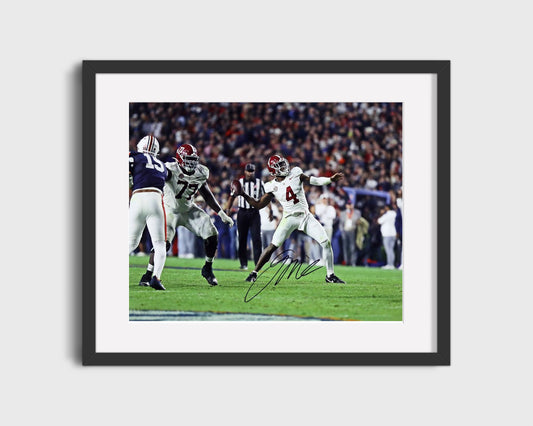 Alabama Autograph Print - Jalen Milroe 4th and 31 - Gravedigger Magic