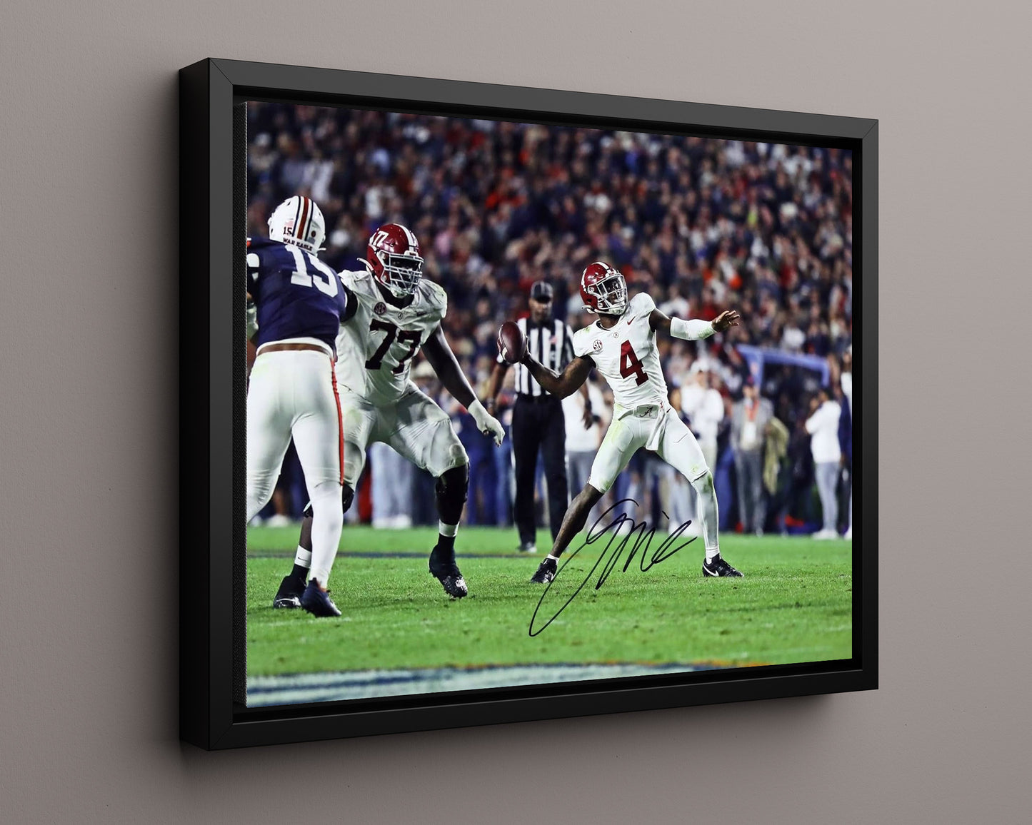 Alabama Autograph Print - Jalen Milroe 4th & 31 - Gravedigger Magic