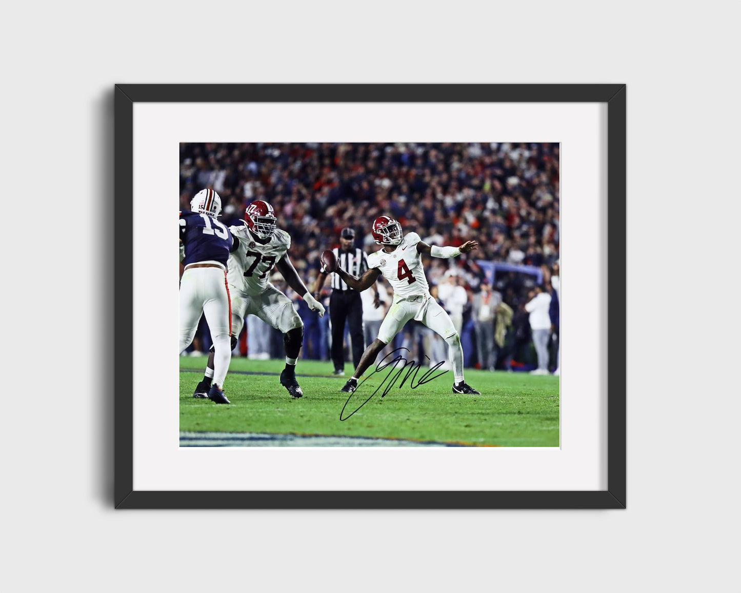 Alabama Autograph Print - Jalen Milroe 4th & 31 - Gravedigger Magic