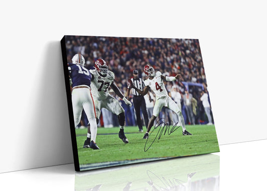 Alabama Autograph Canvas - Jalen Milroe 4th and 31 - Gravedigger Magic