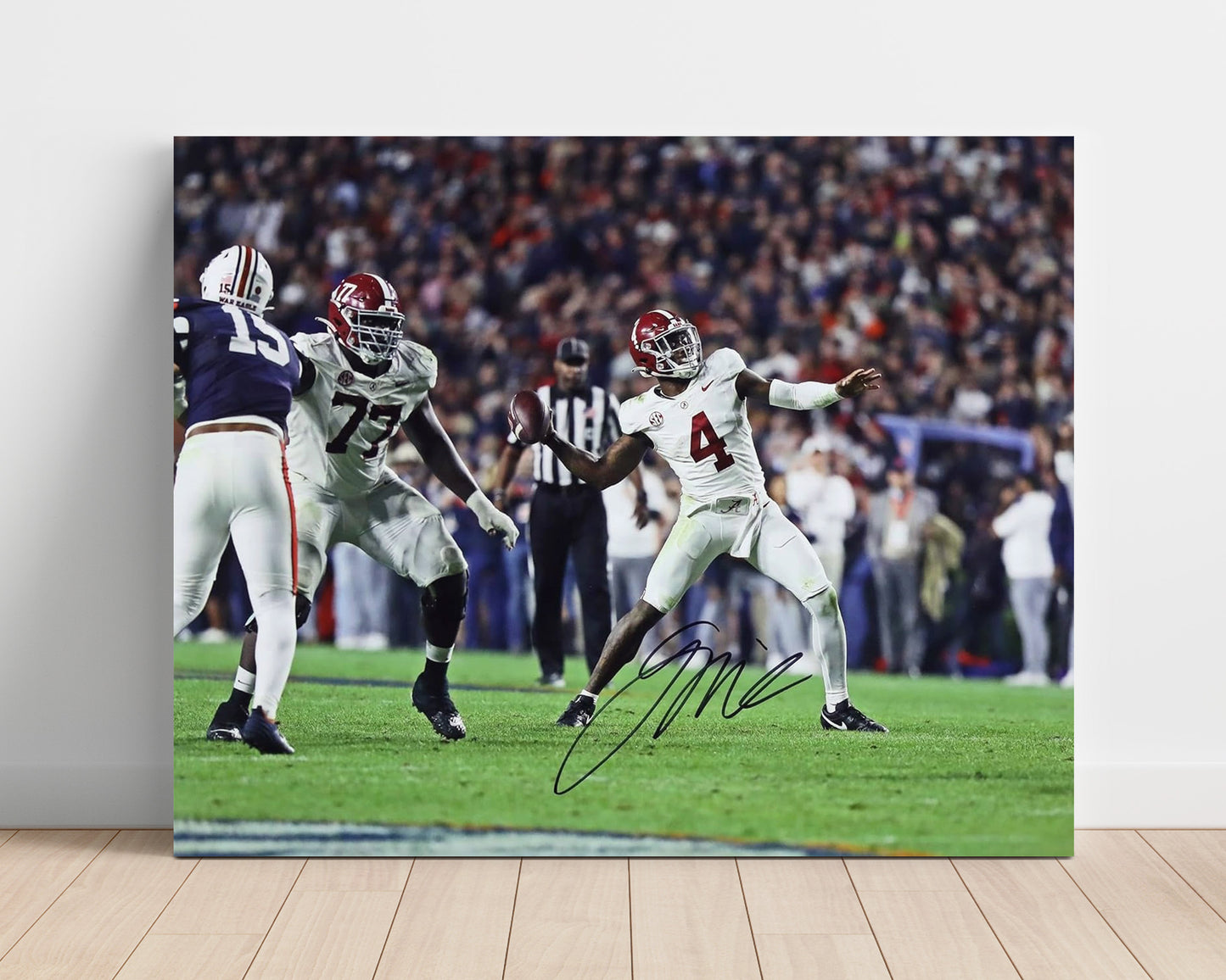 Alabama Autograph Print - Jalen Milroe 4th & 31 - Gravedigger Magic