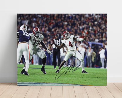 Alabama Autograph Print - Jalen Milroe 4th & 31 - Gravedigger Magic