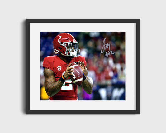 Alabama Autograph Print - Jalen Milroe In The Pocket - Tide Precision