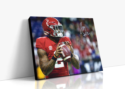 Alabama Autograph Canvas - Jalen Milroe In The Pocket - Tide Precision