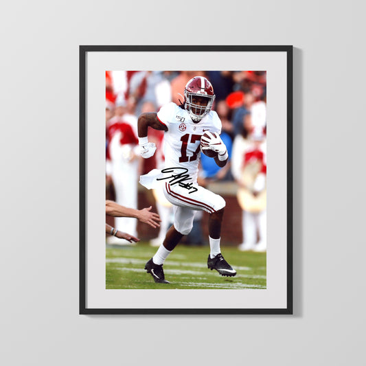 Alabama Autograph Print - Jaylen Waddle - Speeding Tide