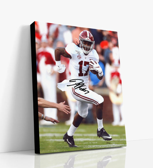 Alabama Autograph Canvas - Jaylen Waddle - Speeding Tide