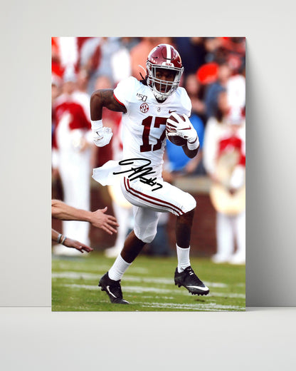 Alabama Autograph Print - Jaylen Waddle - Speeding Tide