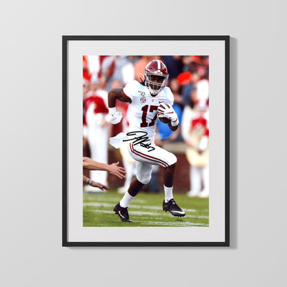 Alabama Autograph Print - Jaylen Waddle - Speeding Tide