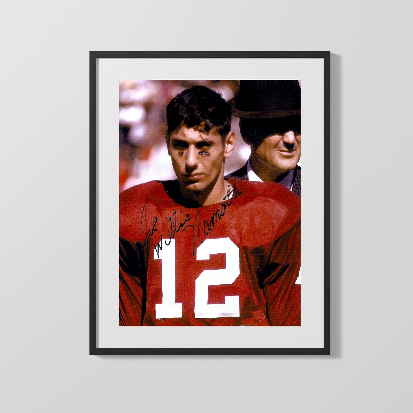 Alabama Autograph Print - Joe Namath with Bear Bryant - Crimson Legends College FSPrints Gallery Frame 16x20