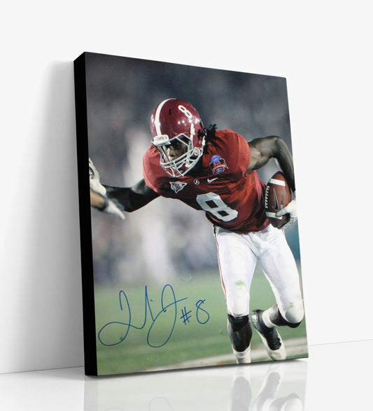 Alabama Autograph Canvas - Julio Jones Power Run - Crimson Crusher