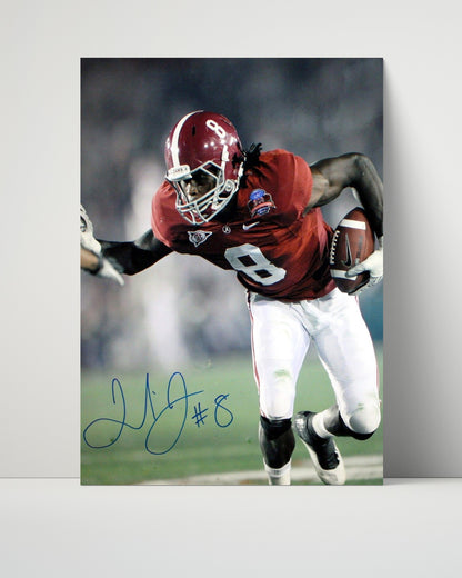 Alabama Autograph Print - Julio Jones Power Run - Crimson Crusher