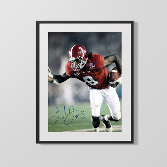 Alabama Autograph Print - Julio Jones Power Run - Crimson Crusher