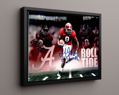 Alabama Autograph Print - Julio Jones Roll Tide Montage - Crimson burst