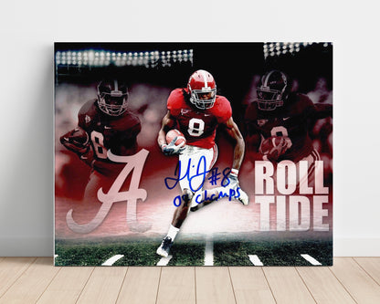 Alabama Autograph Print - Julio Jones Roll Tide Montage - Crimson burst
