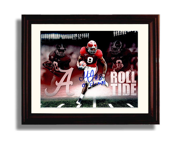 Alabama Autograph Print - Julio Jones Roll Tide Montage - Crimson burst