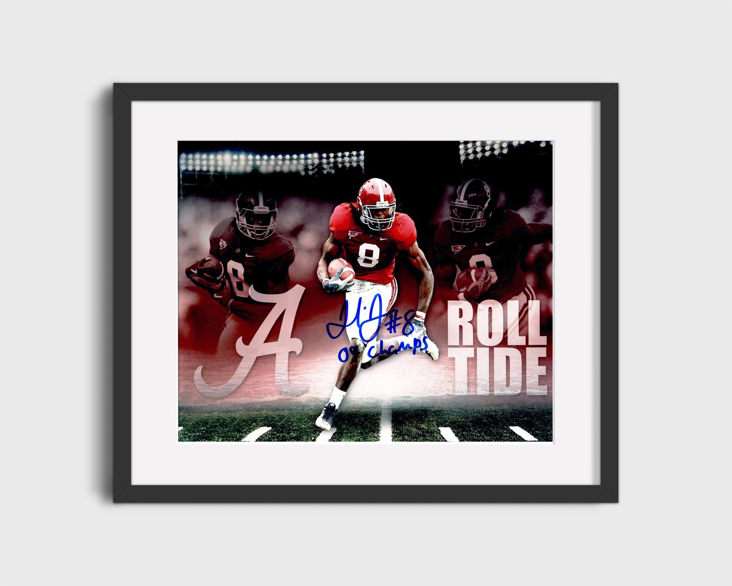 Alabama Autograph Print - Julio Jones Roll Tide Montage - Crimson burst