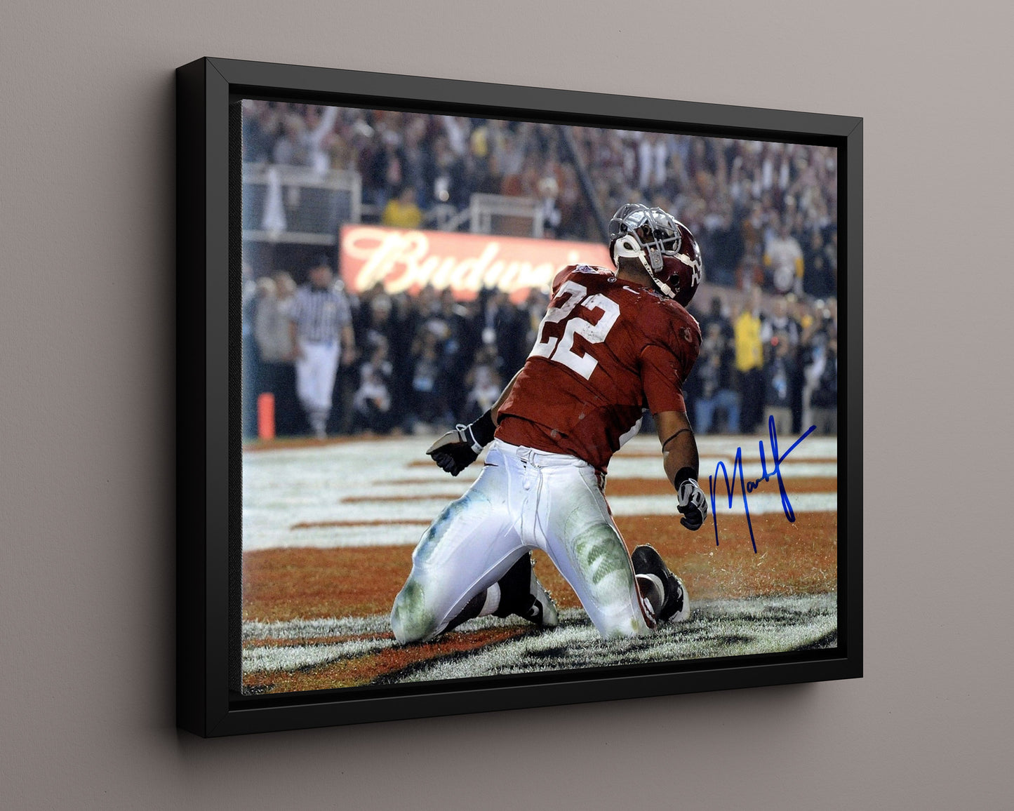 Alabama Autograph Print - Mark Ingram End Zone - Heisman Glory