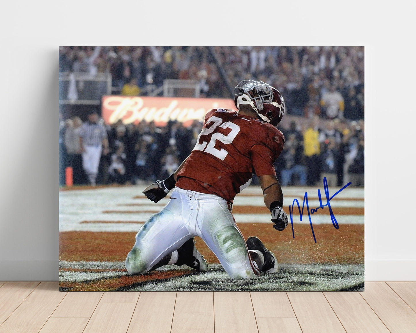 Alabama Autograph Print - Mark Ingram End Zone - Heisman Glory