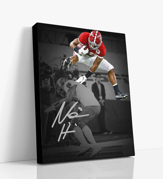Alabama Autograph Canvas - Najee Harris Leap - Air Tide