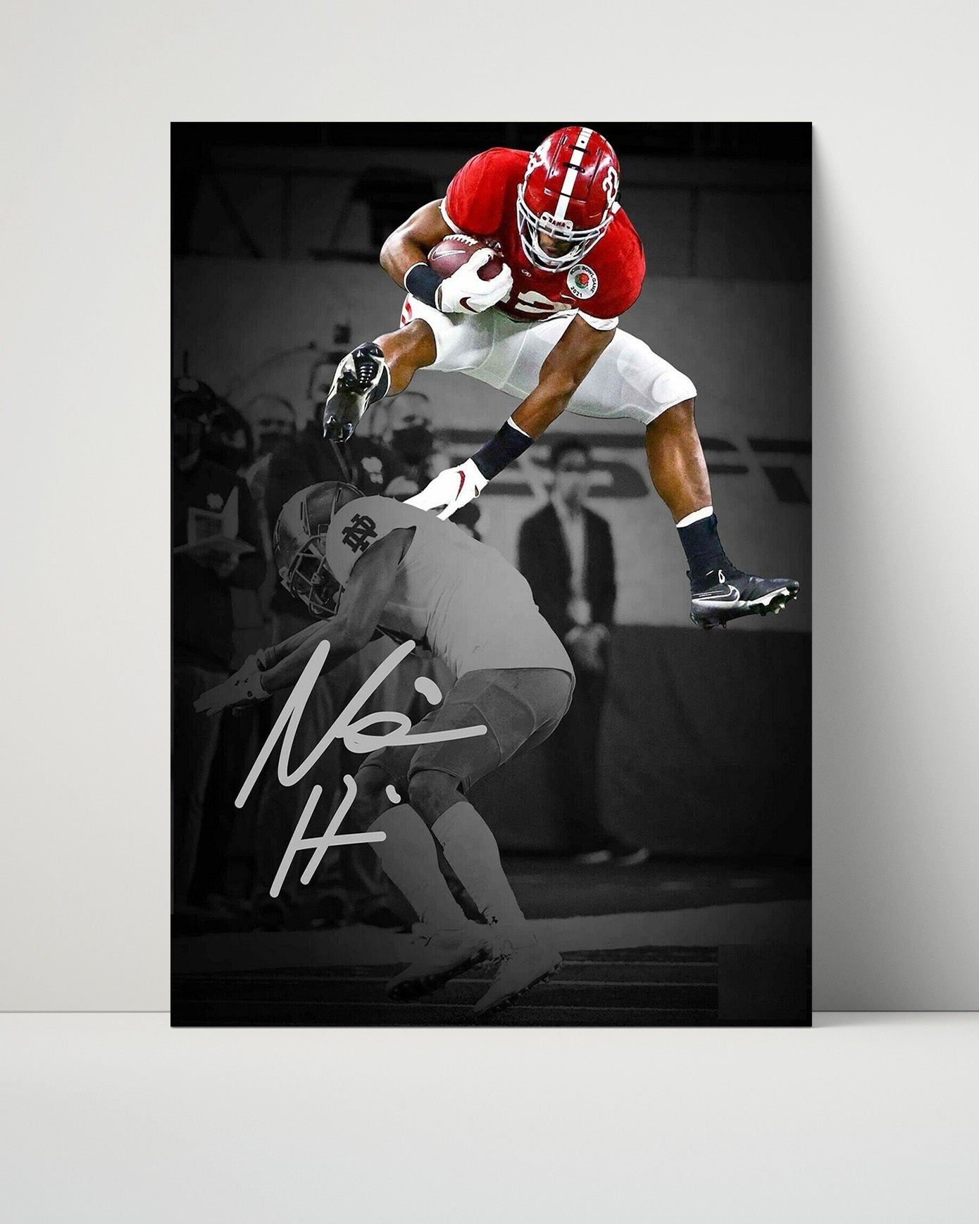 Alabama Autograph Print - Najee Harris Leap - Air Tide College FSPrints Poster 16x20