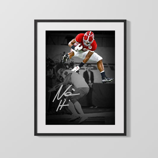 Alabama Autograph Print - Najee Harris Leap - Air Tide