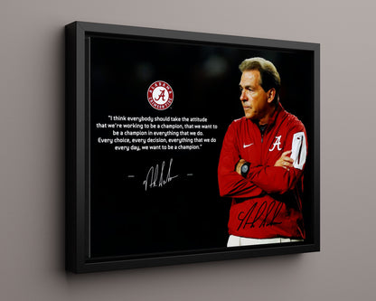 Alabama Autograph Print - Nick Saban 2009 Champs - Crystal Ball
