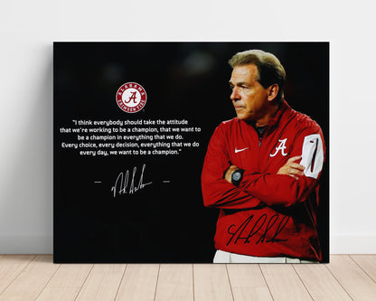 Alabama Autograph Print - Nick Saban 2009 Champs - Crystal Ball