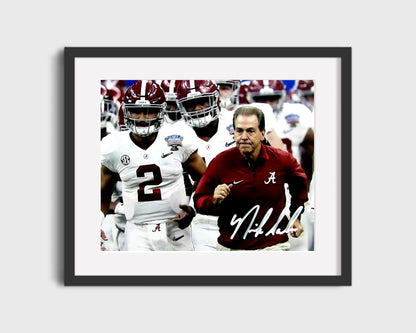 Alabama Autograph Print - Nick Saban - Crimson Commander