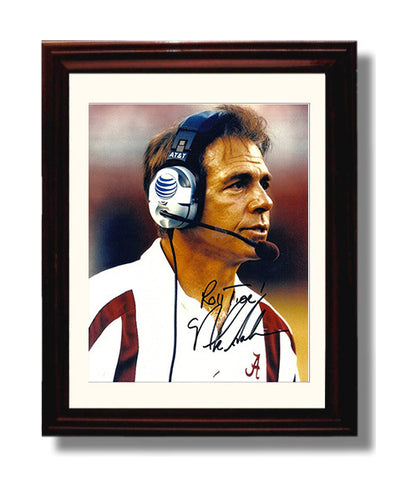 Alabama Autograph Print - Nick Saban - Crimson Commander