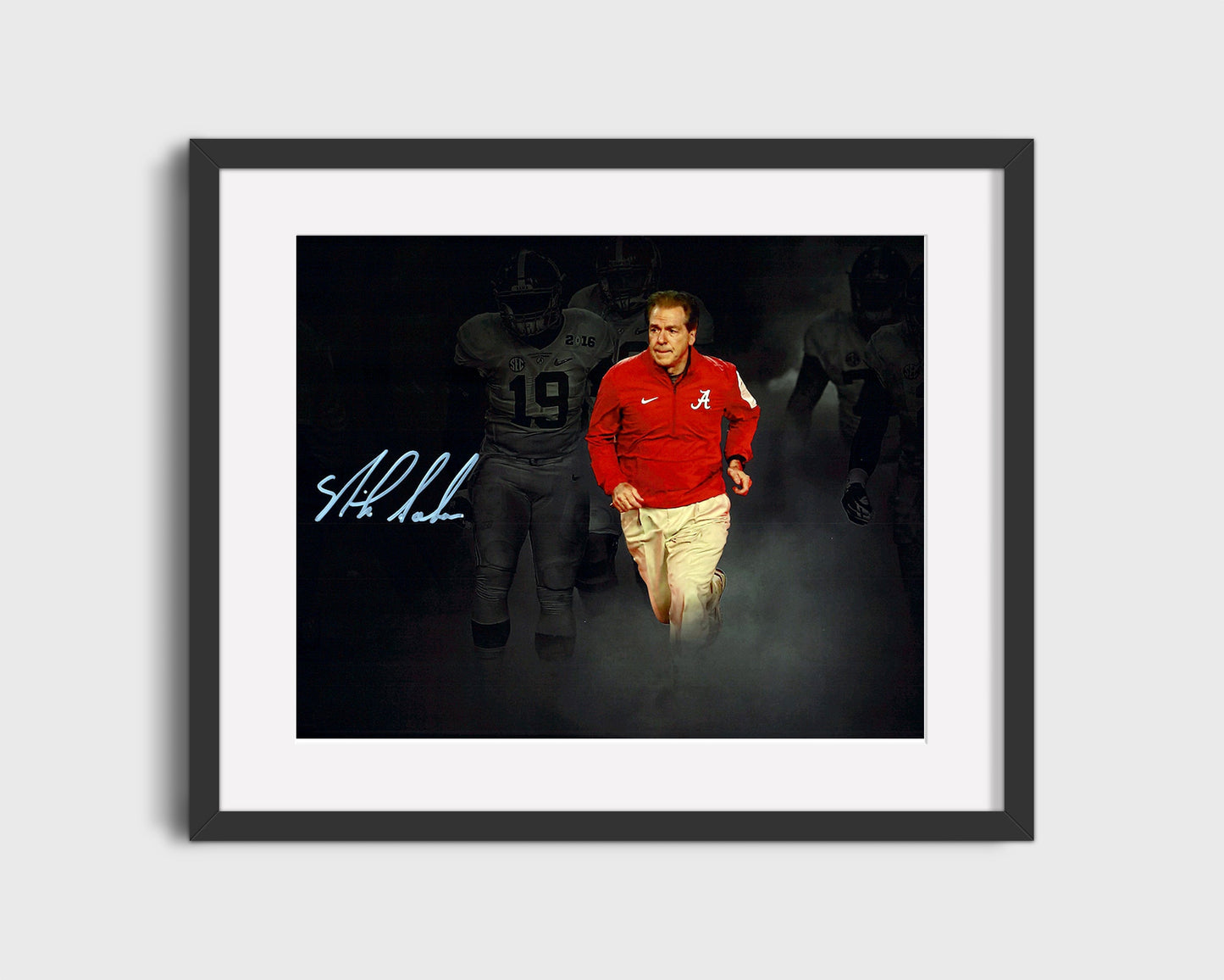 Alabama Autograph Print - Nick Saban - Tunnel Vision Spotlight