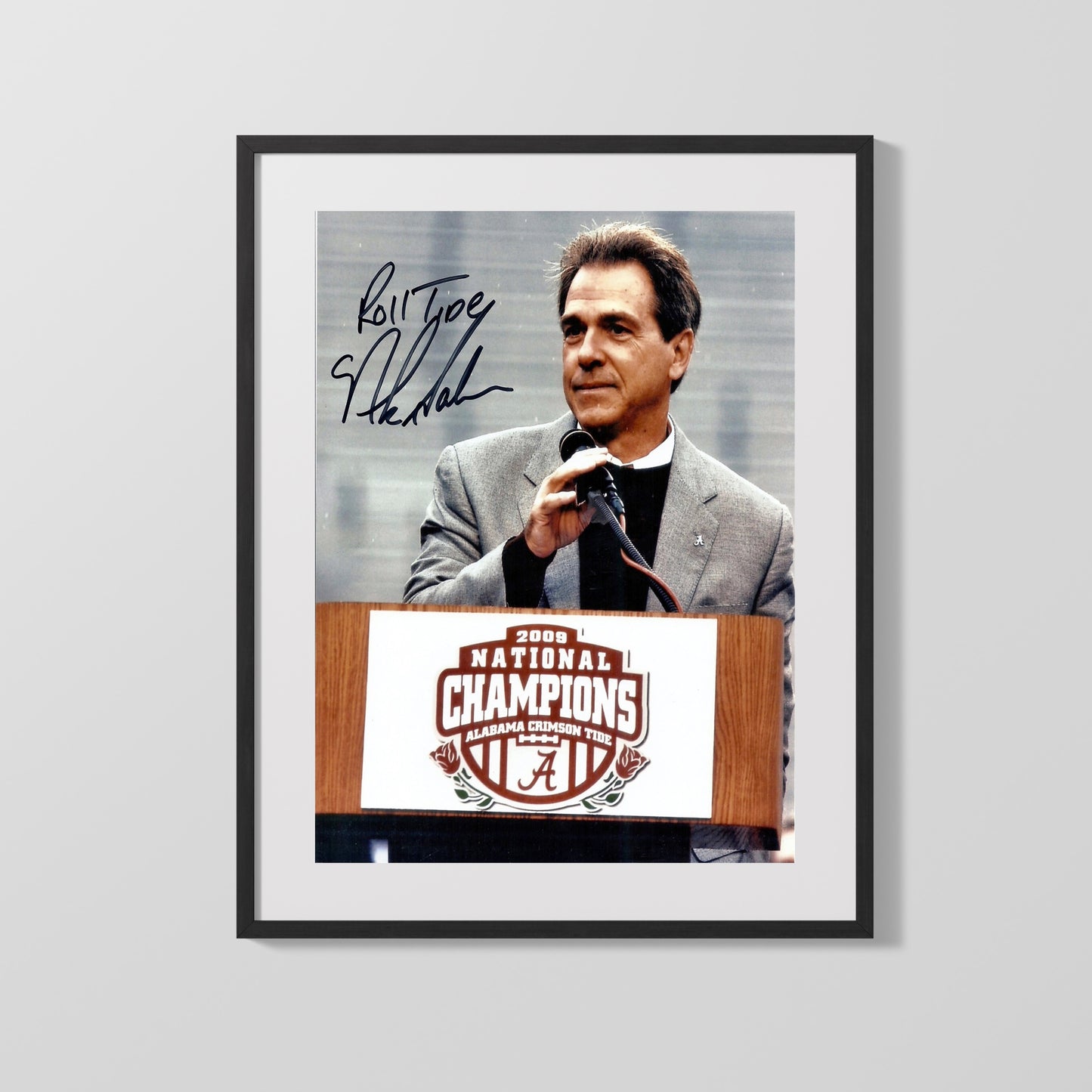 Alabama Autograph Print - Nick Saban 2009 Champs - Crystal Ball