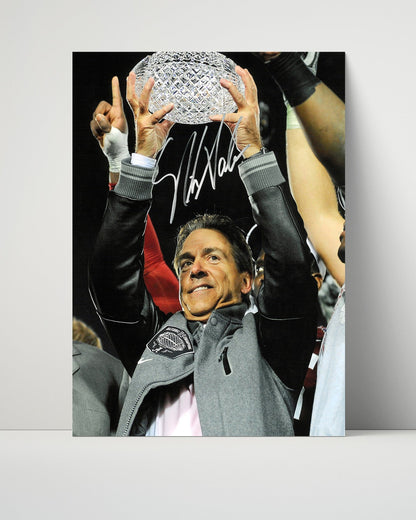 Alabama Autograph Print - Nick Saban - Roll Tide Strategist College FSPrints Poster 16x20