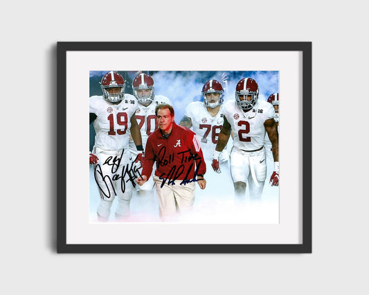 Alabama Autograph Print - Nick Saban , Henry & Ragland - 2015 Team