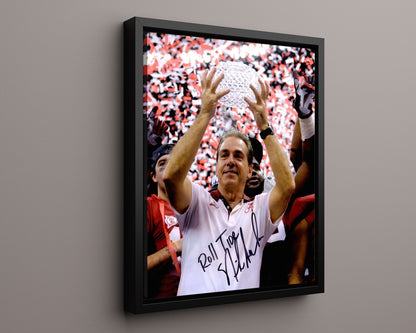 Alabama Autograph Print - Nick Saban - Tunnel Vision Spotlight