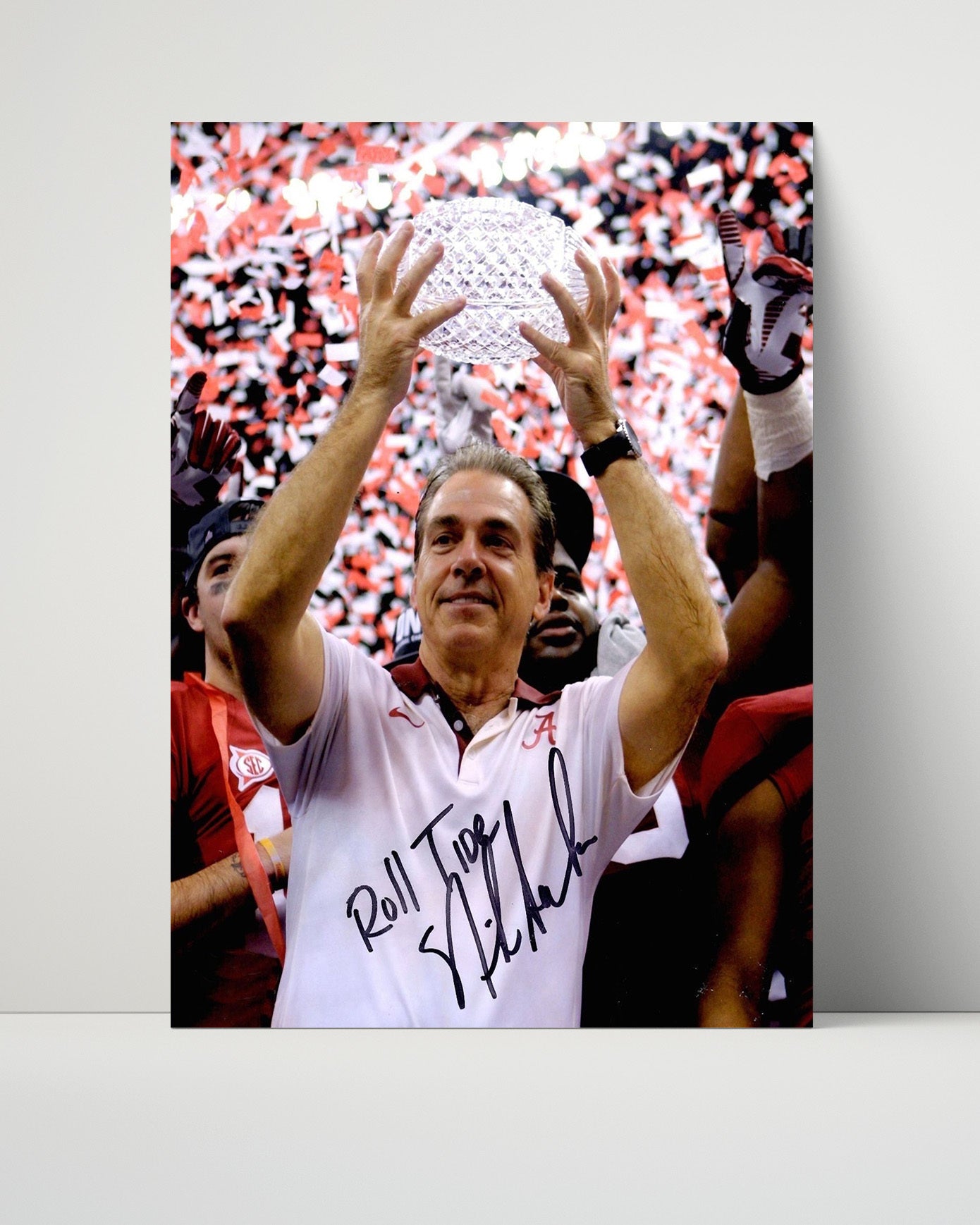 Alabama Autograph Print - Nick Saban - Tunnel Vision Spotlight College FSPrints Poster 16x20