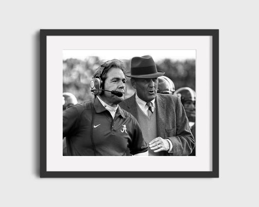 Alabama Autograph Print - Saban & The Bear - Timeless Titans