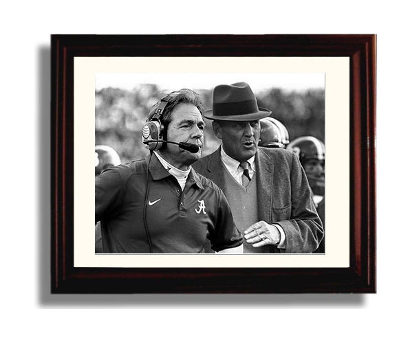 Alabama Autograph Print - Saban & The Bear - Timeless Titans