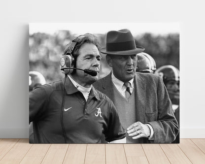 Alabama Autograph Print - Saban & The Bear - Timeless Titans College FSPrints Poster 16x20