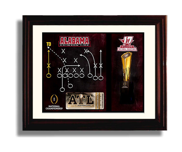 Alabama Autograph Print - The Play 2017 Champs - Tide Turns the Tide
