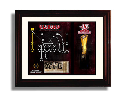 Alabama Autograph Print - The Play 2017 Champs - Tide Turns the Tide