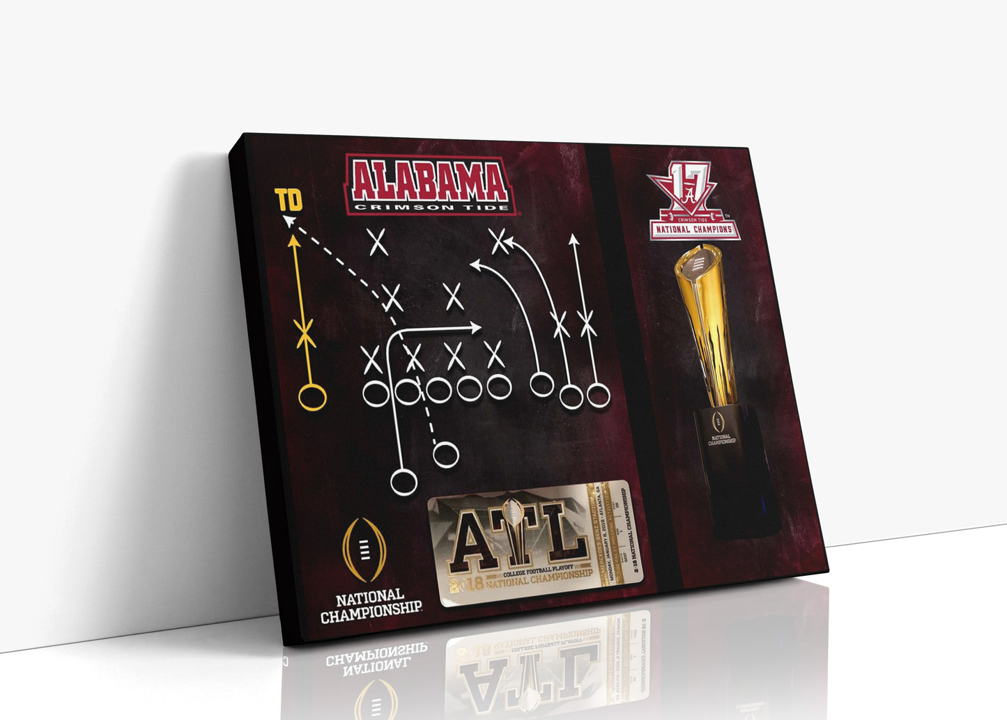 Alabama Autograph Canvas - The Play 2017 Champs - Tide Turns the Tide