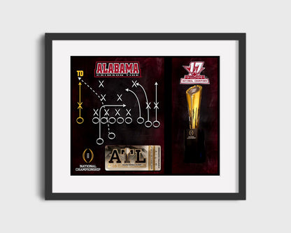 Alabama Autograph Print - The Play 2017 Champs - Tide Turns the Tide College FSPrints Gallery Frame 16x20