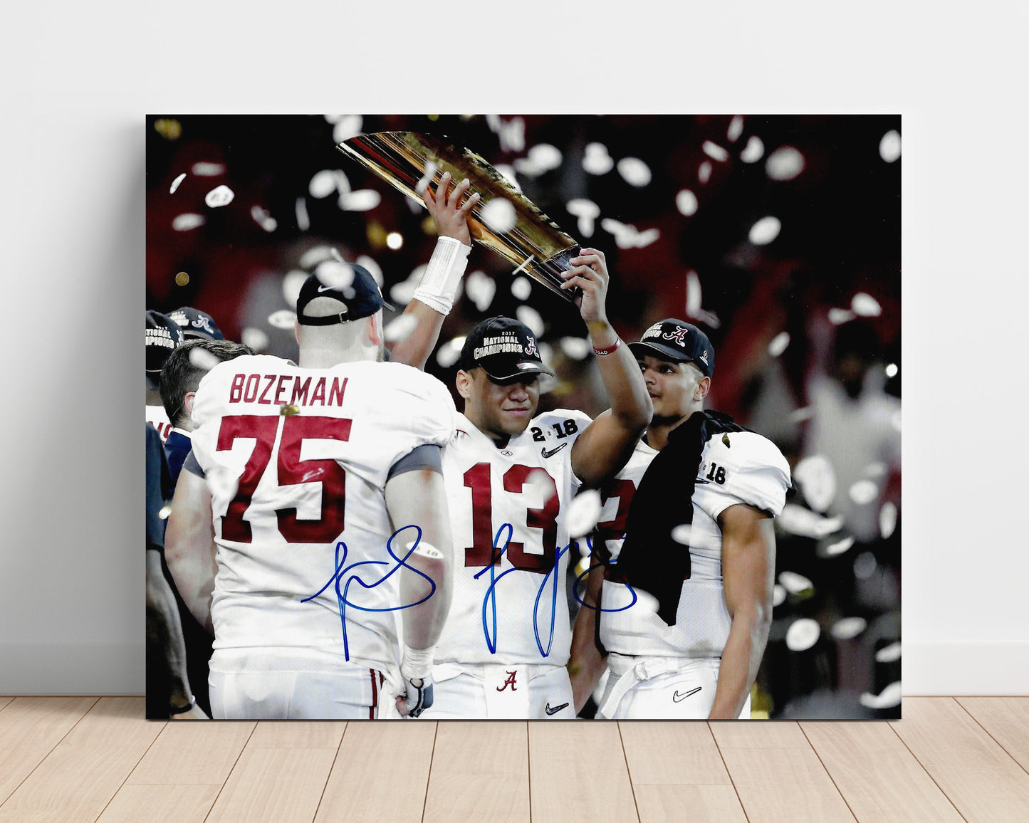 Alabama Autograph Print - Tua Tagovailoa Champions - Trophy Time