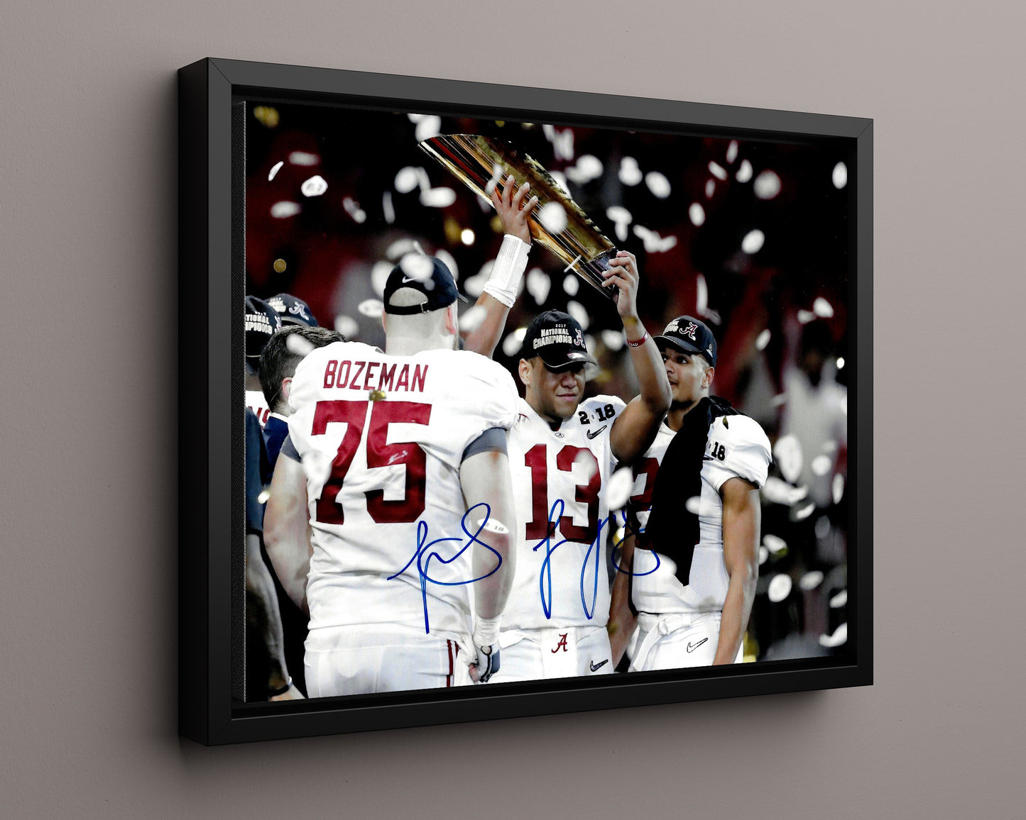 Alabama Autograph Print - Tua Tagovailoa Champions - Trophy Time
