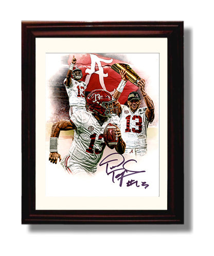Alabama Autograph Print - Tua Tagovailoa Collage - Hawaiian Heat