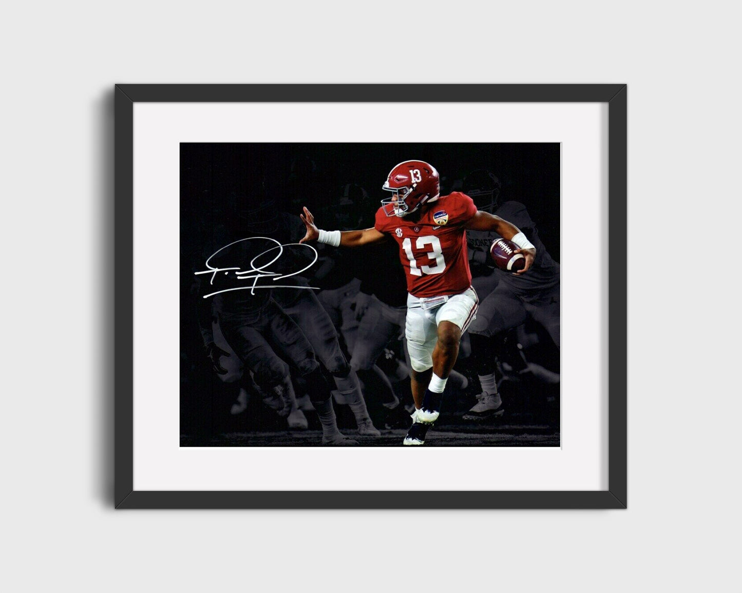 Alabama Autograph Print - Tua Tagovailoa Heisman - Pose Perfect College FSPrints Gallery Frame 16x20