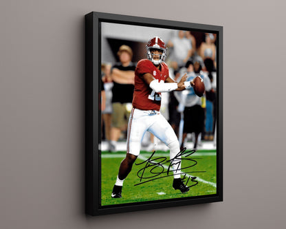 Alabama Autograph Print - Tua Tagovailoa Pocket Pass - Calm Under Fire