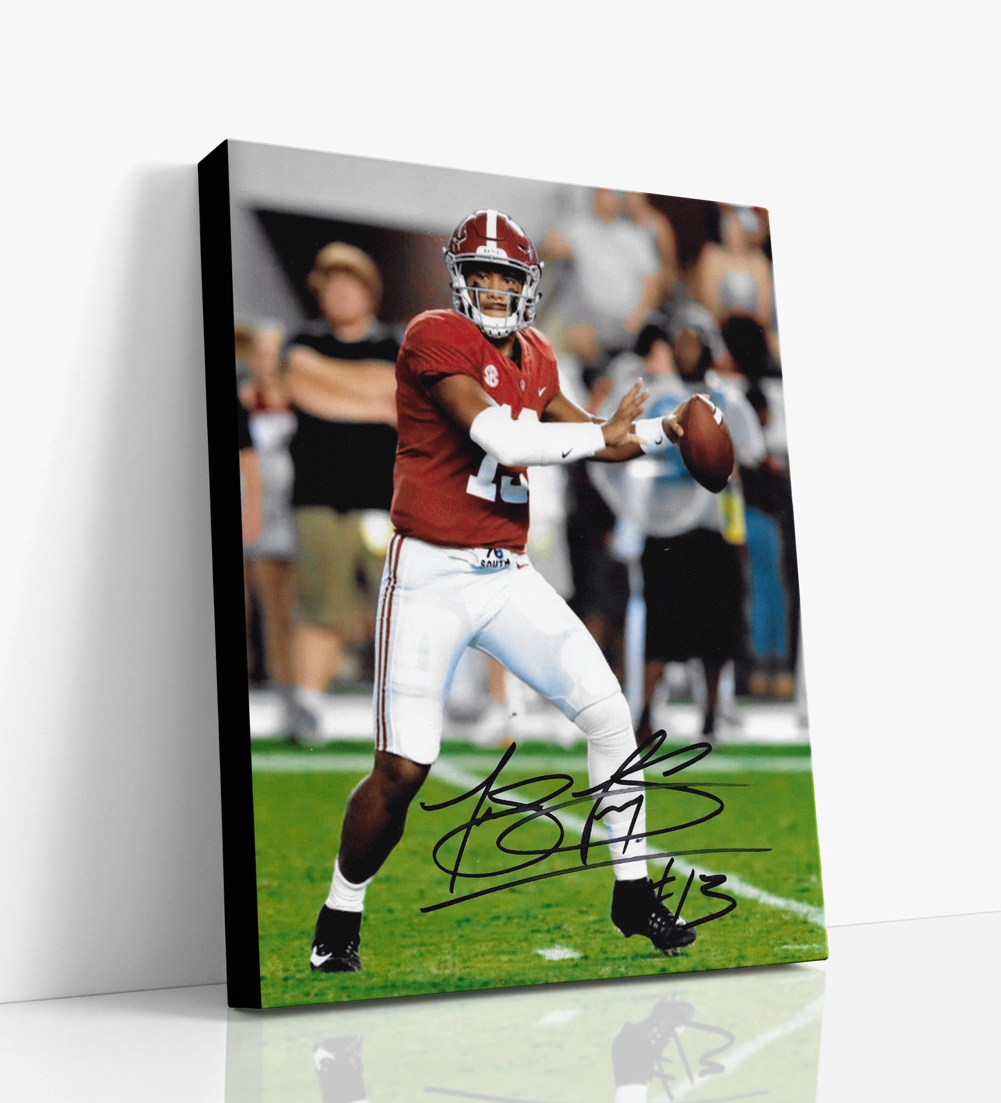 Alabama Autograph Canvas - Tua Tagovailoa Pocket Pass - Calm Under Fire