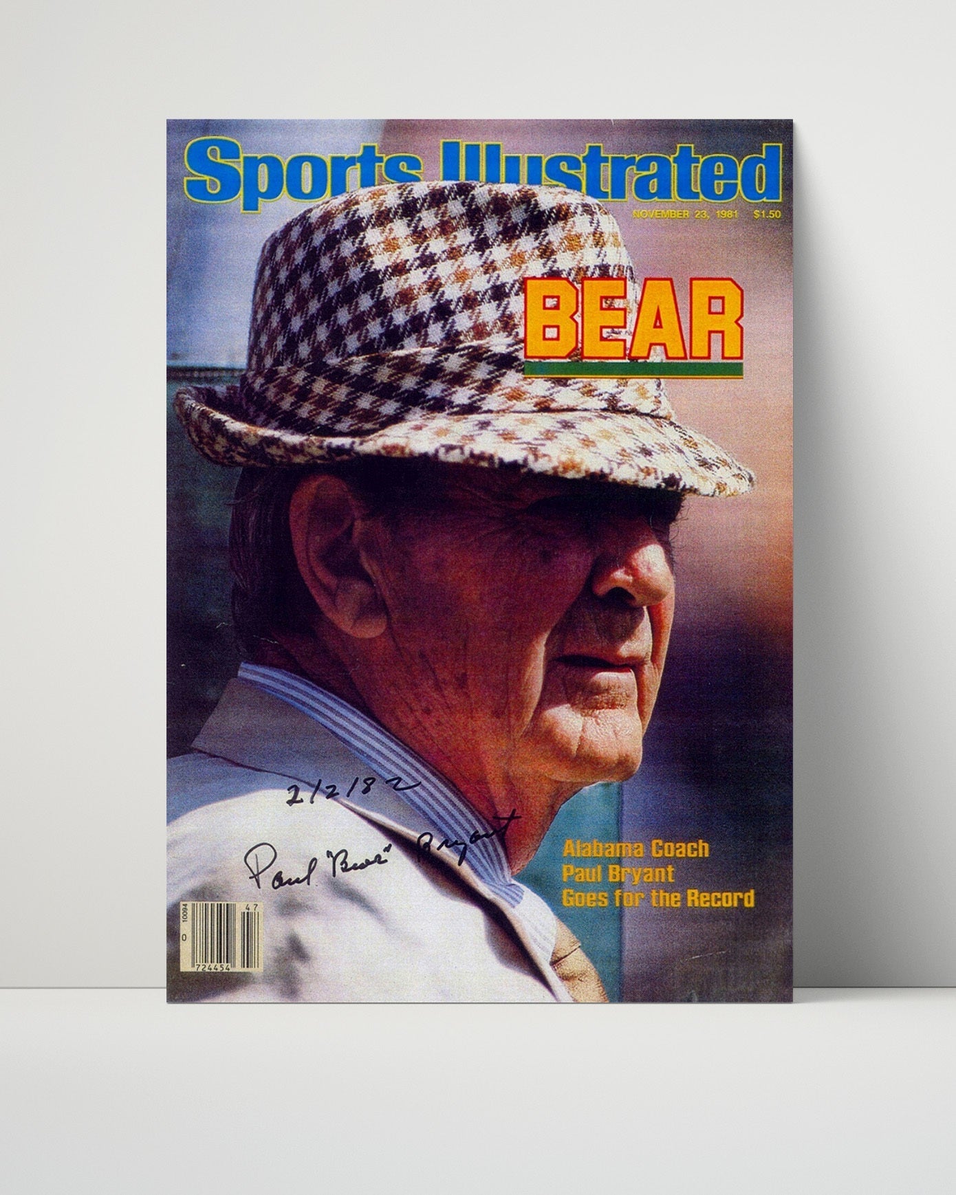 Alabama Autograph SI Print - Bear Bryant & Gary Rutledge - Bama No 1 College FSPrints Poster 16x20